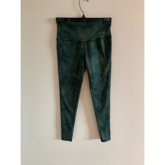 Athleta Green Patterned High Waisted Leggings XS - Picture 1 of 3